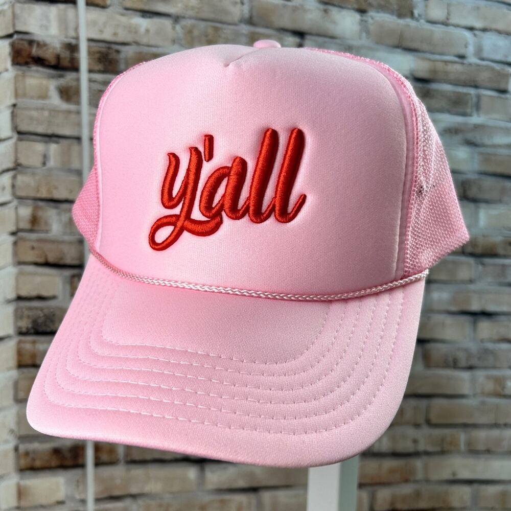 "YALL" Mesh Back Trucker Ball Cap Hat, Rodeo Collection